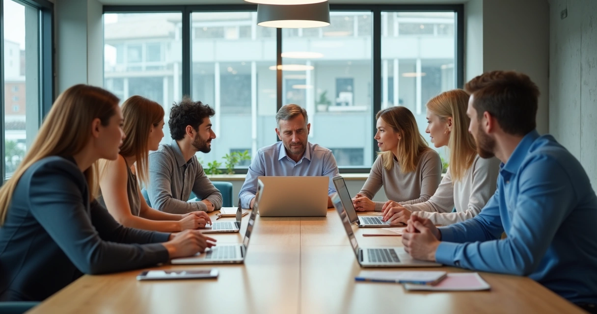Equipe com idades diferentes em reunião de trabalho 