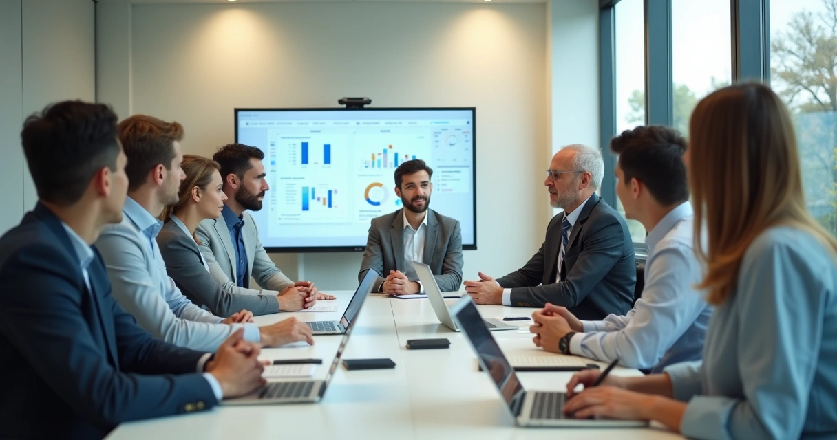 Equipe de diferentes idades em reunião de trabalho 