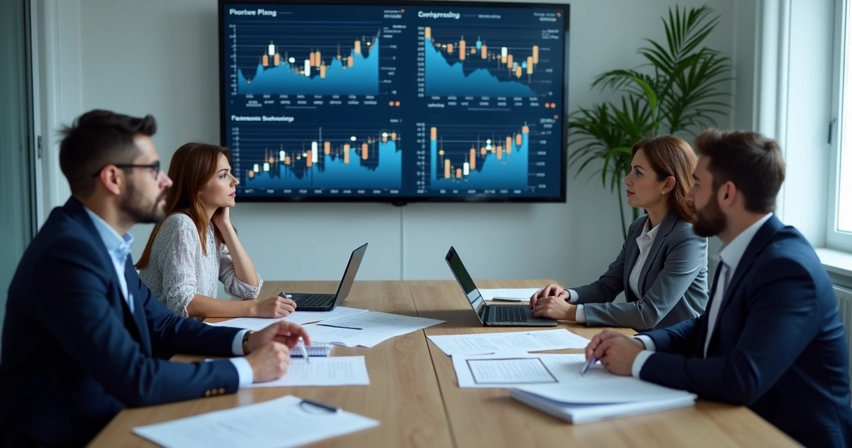 Equipe de RH em reunião discutindo procedimentos de controle de ponto. 