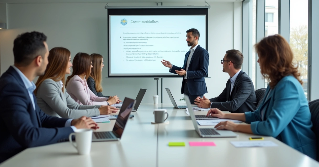 Equipe em reunião com profissionais de idades diferentes conversando