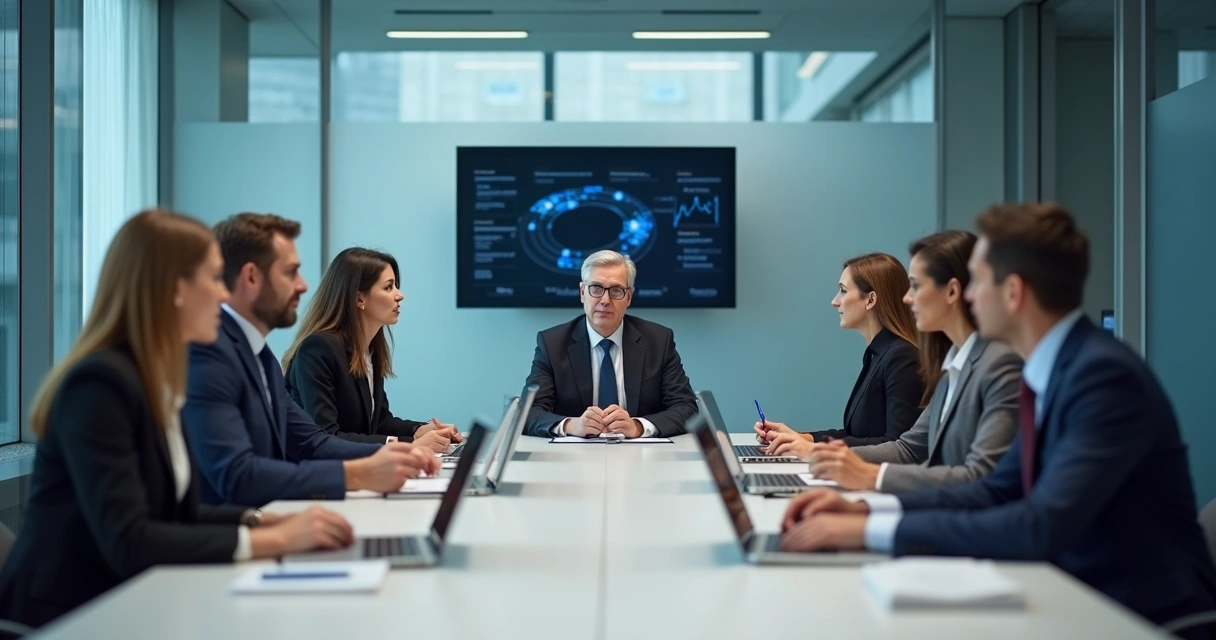 Reunião entre líderes em diferentes níveis hierárquicos