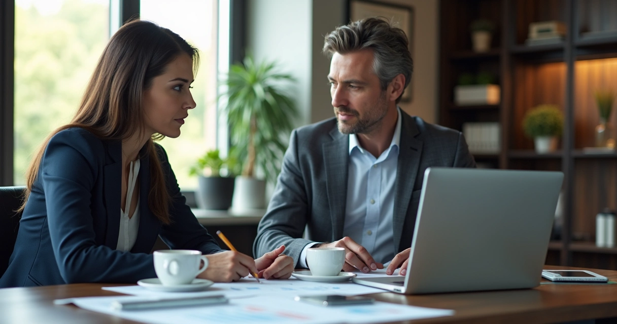 Dois profissionais em reunião no LinkedIn