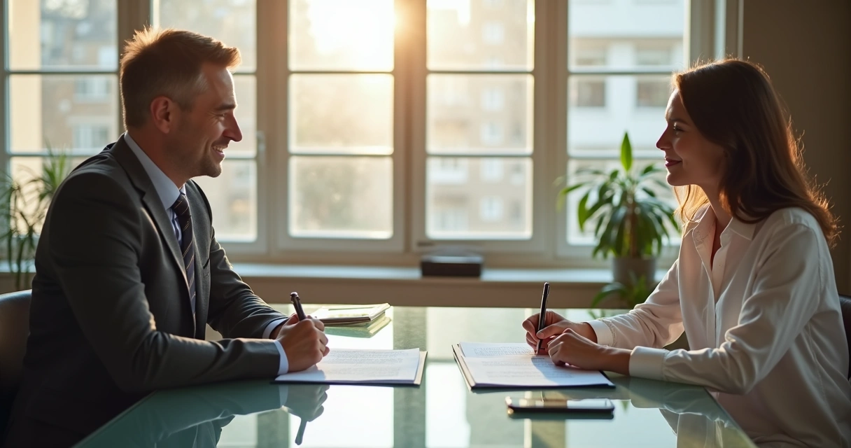 Locador e inquilino conversando para fechar um contrato 