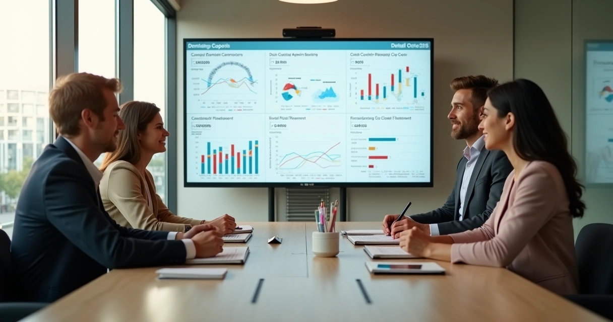 Equipe analisando resultados de marketing odontológico