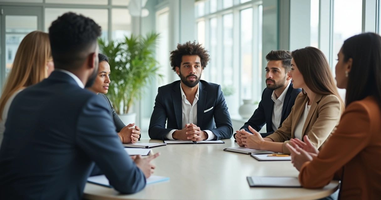 Reunião de equipe com mediação e escuta ativa