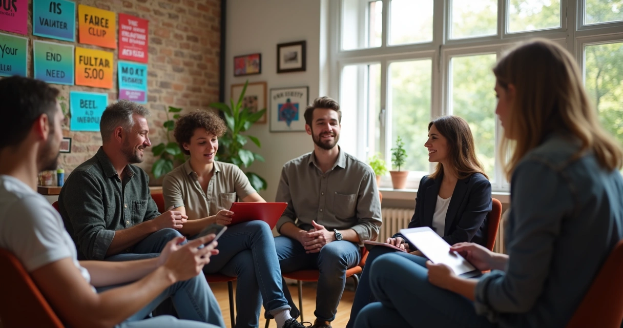 Reunião de ativistas trans em grupo de debate 