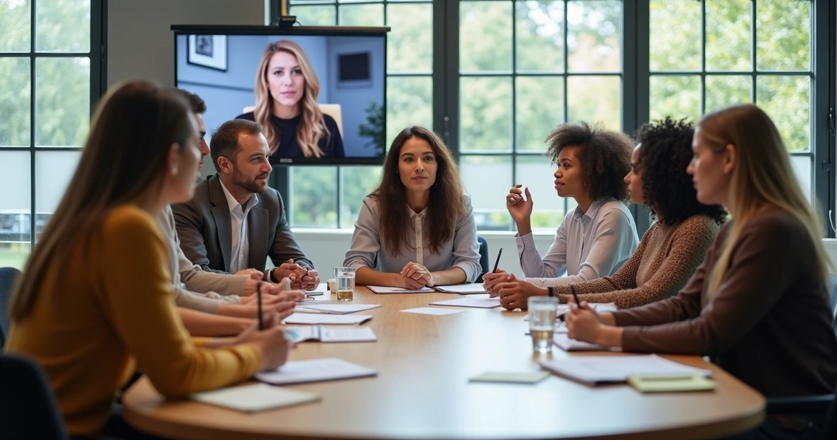 Equipe multicultural em reunião colaborativa 
