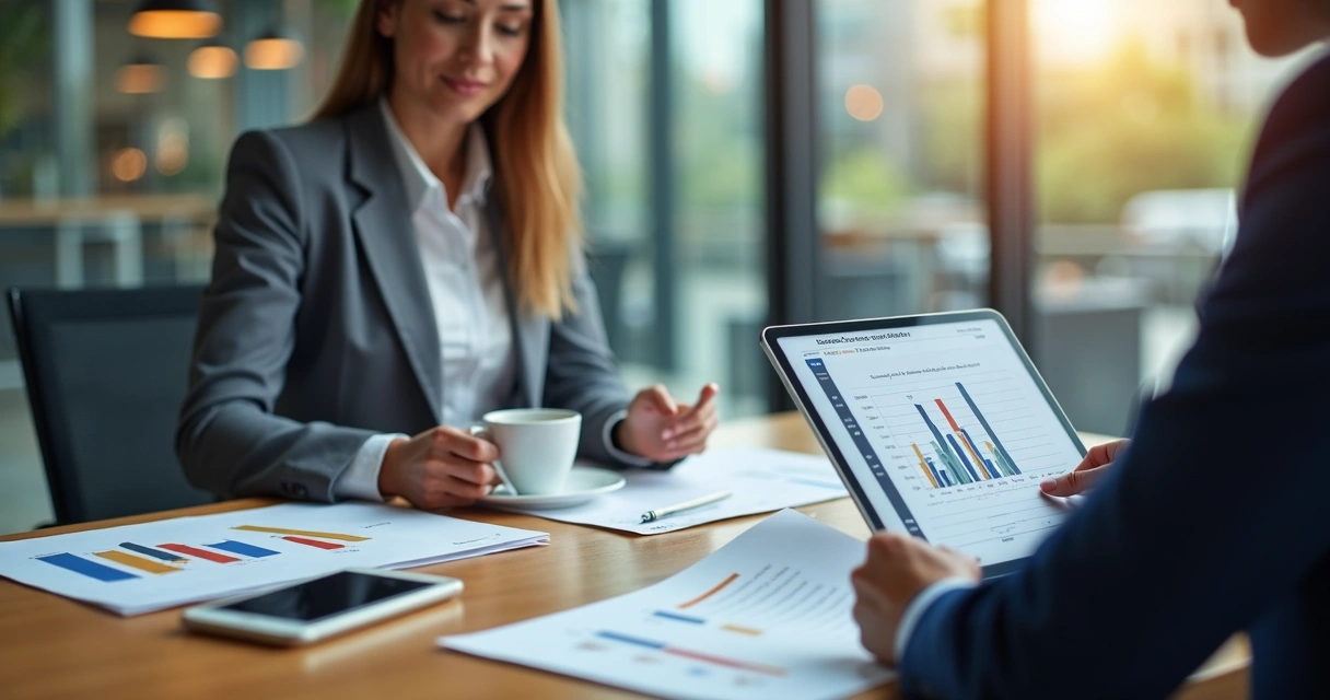 Reunião de negociação com relatórios de consumo 