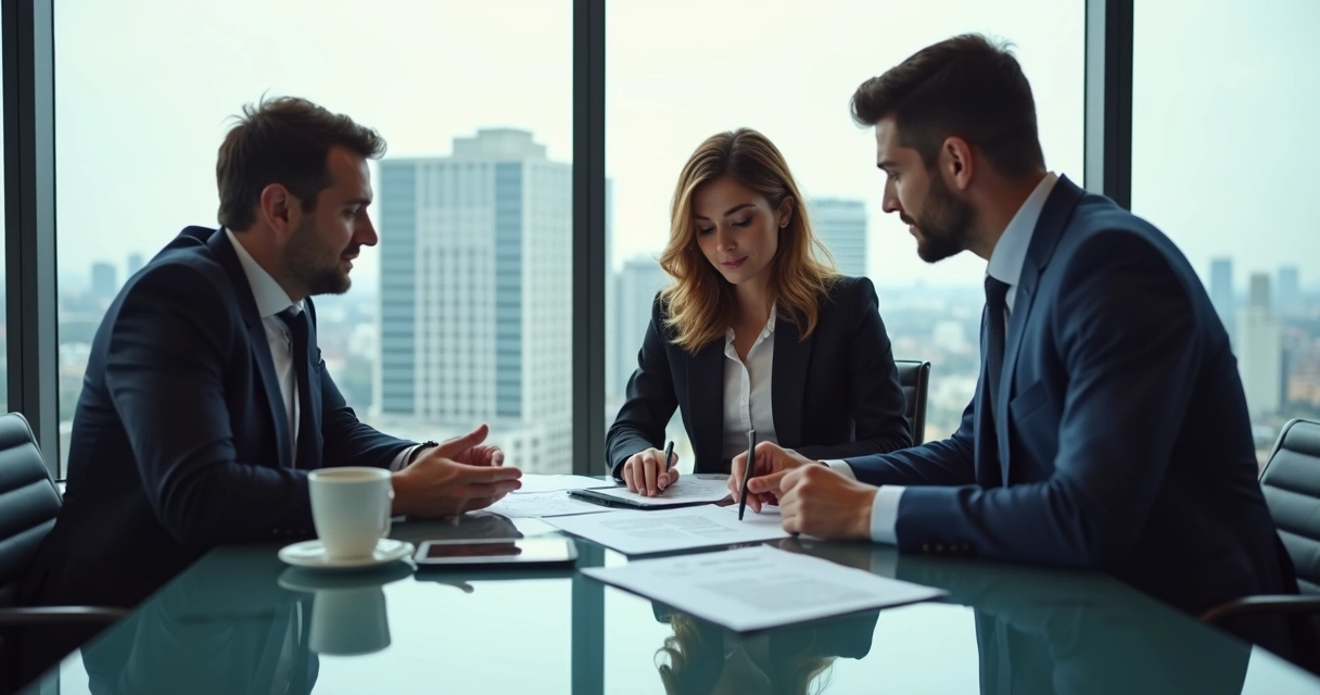 Reunião de negócios com foco em estratégia B2B entre empresas 