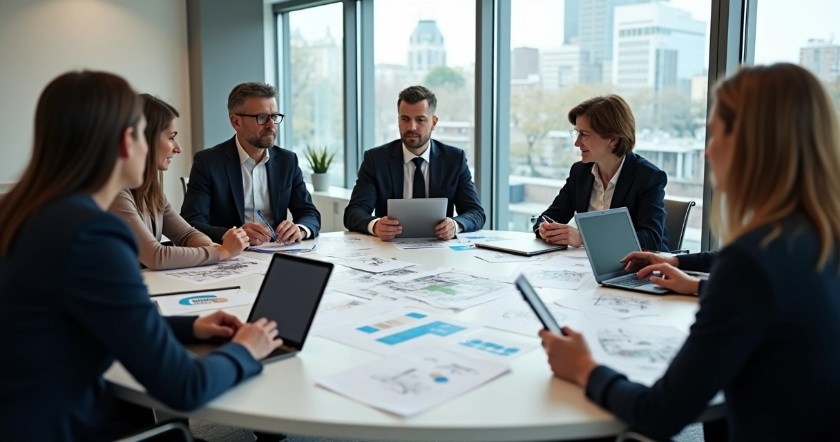 Representantes de universidade e prefeitura reunidos em mesa redonda, discutindo projeto juntos