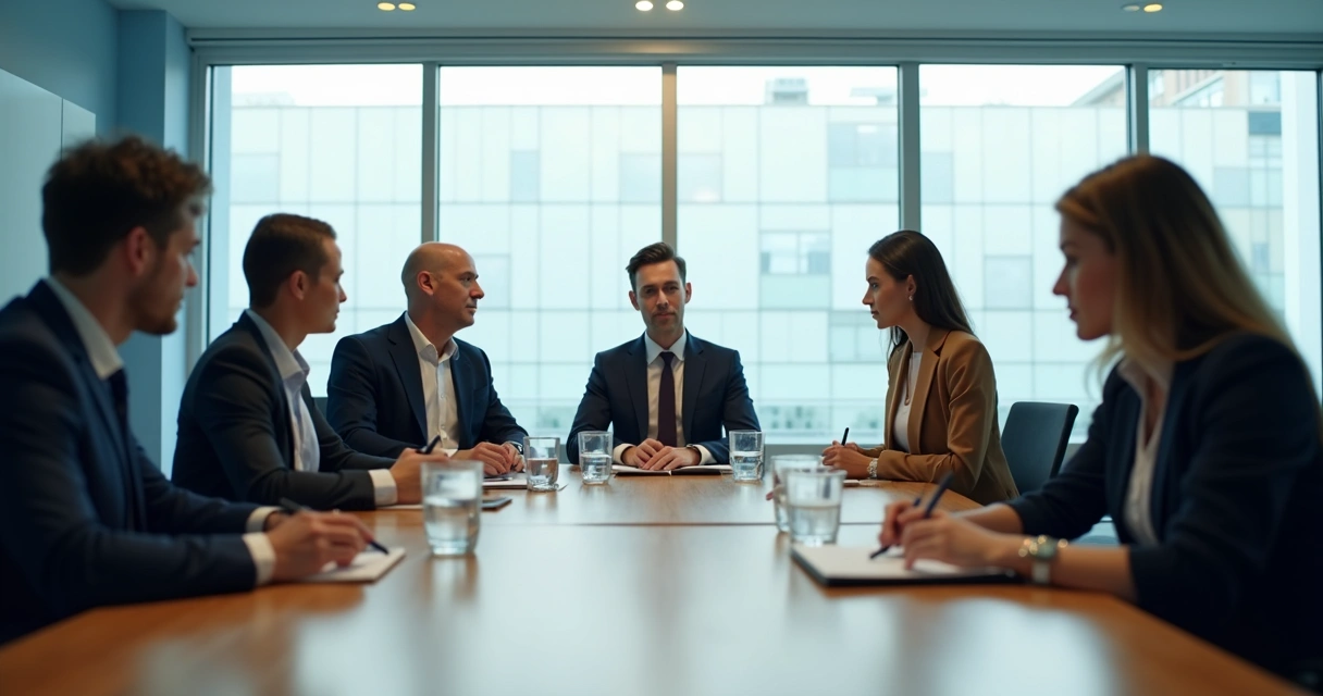 Equipe em reunião faz pausa silenciosa à mesa 