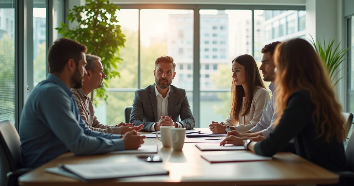 Equipe reunida em conversa respeitosa 
