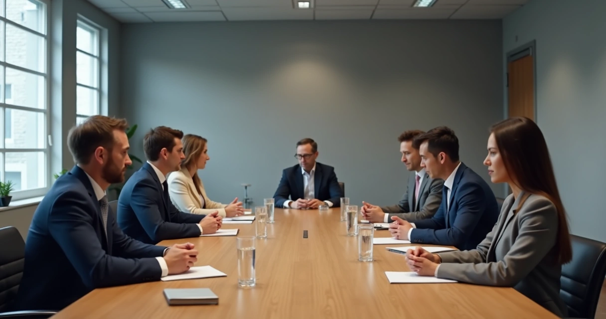 Grupo em reunião com uma pessoa isolada à mesa