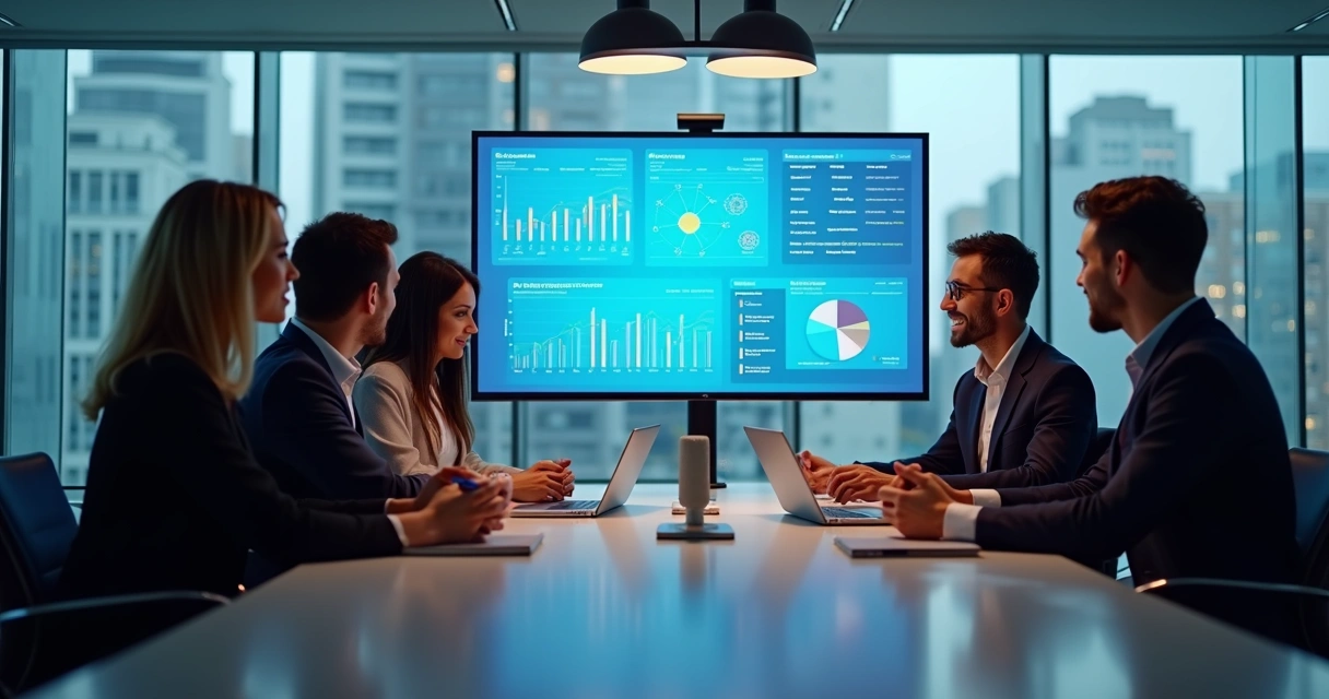 Profissionais de marketing e vendas em reunião conjunta 