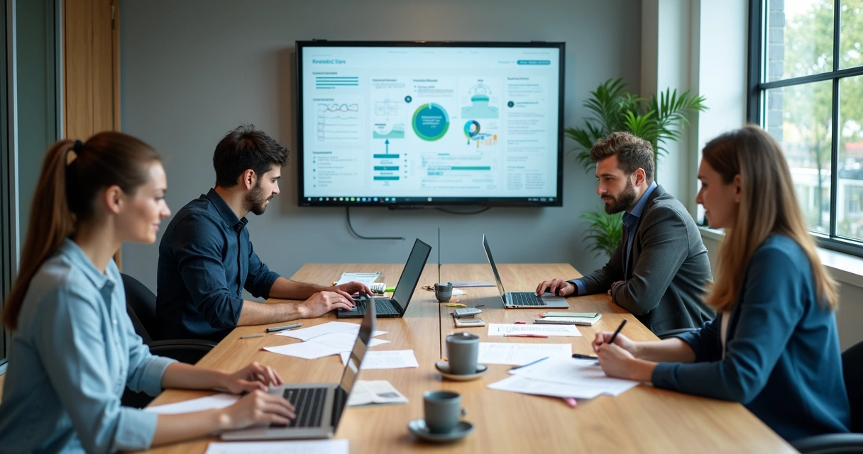 Reunião de startup avaliando tecnologia e custos 