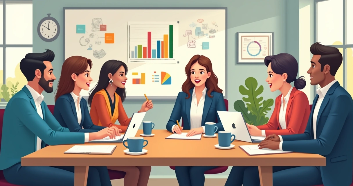 Equipe de startup em reunião discutindo ideias 