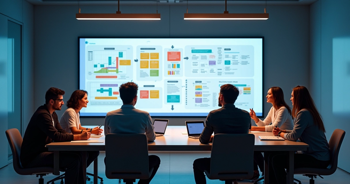 Equipe discutindo papéis de gerente de projetos e product owner 