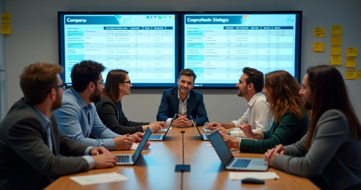 Time de diferentes áreas da empresa alinhando estratégias com listas segmentadas