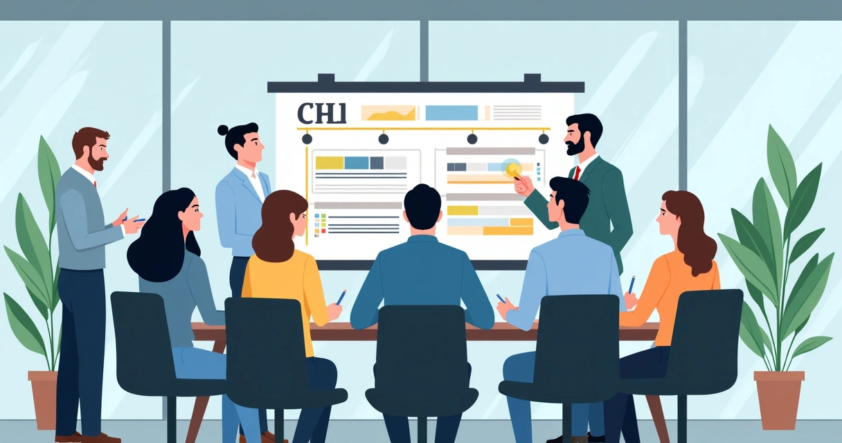 Equipe discutindo oportunidades de vendas na tela do CRM 