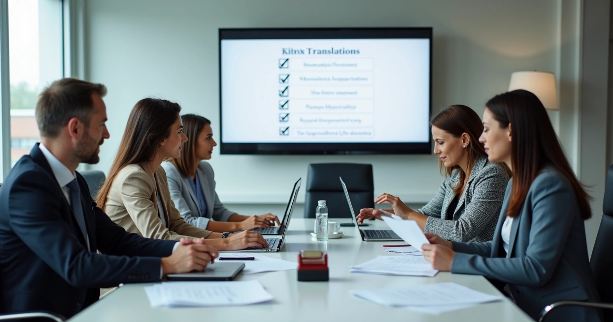Equipe discutindo tradução juramentada em reunião 