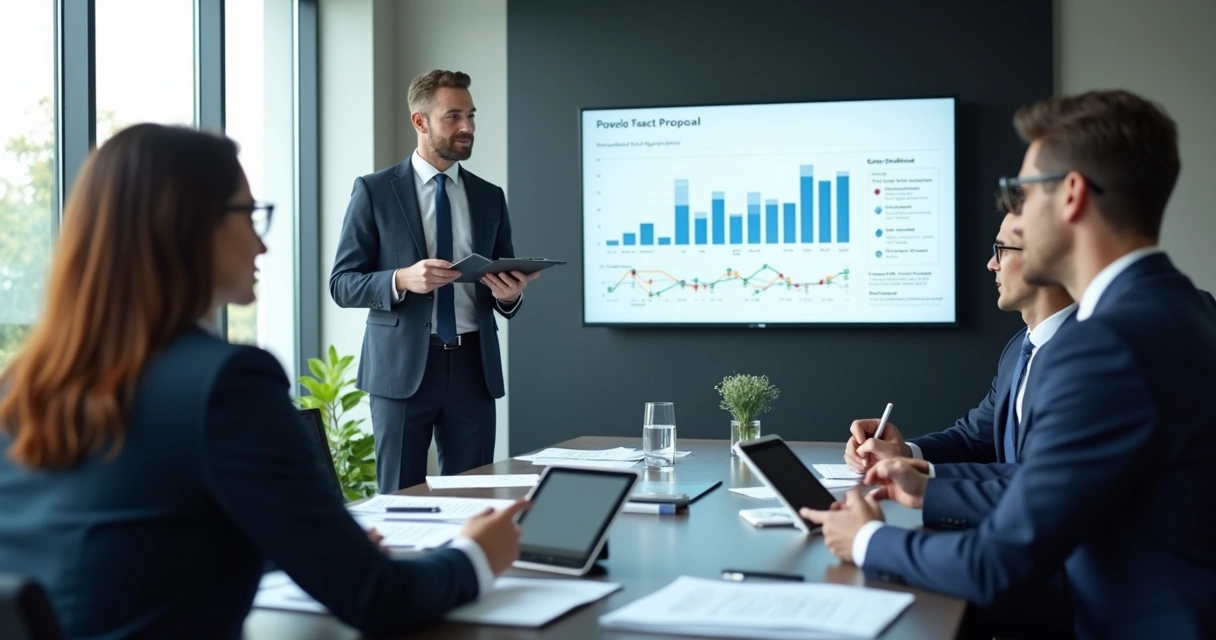 Apresentação de proposta comercial para clientes empresariais 