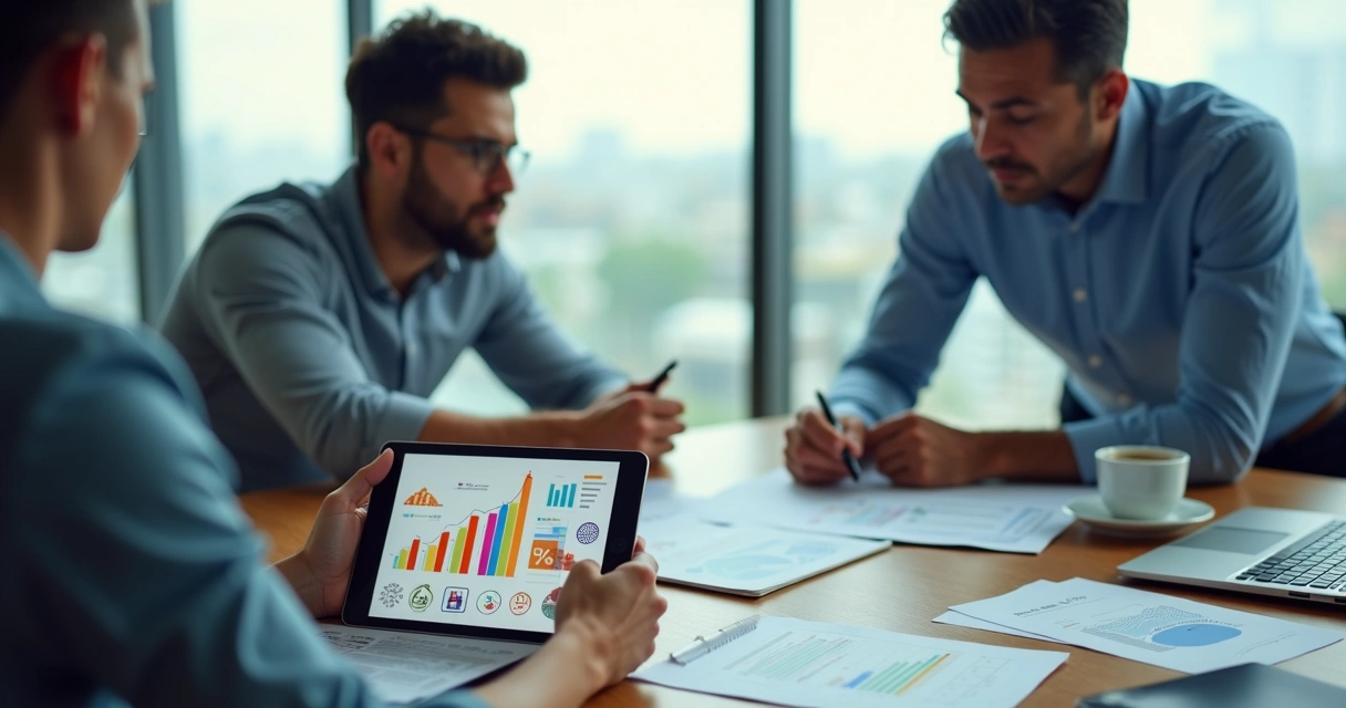 Vendedor em reunião com cliente destacando valor da proposta sem falar em desconto 