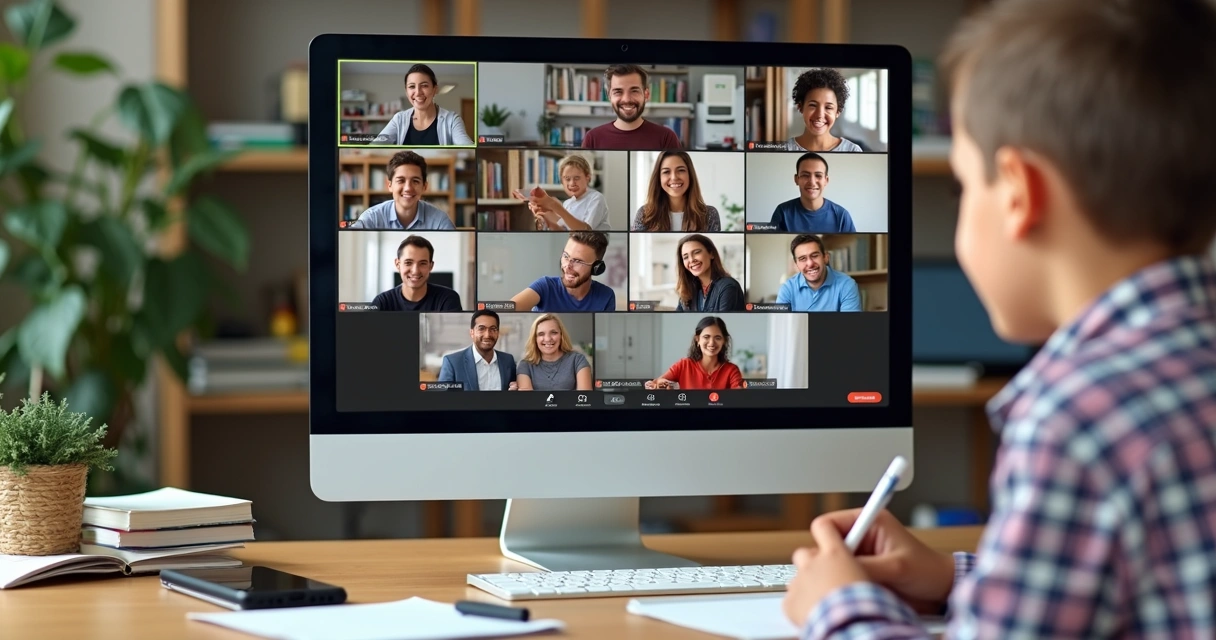 Encontro virtual entre escola e famílias na educação 