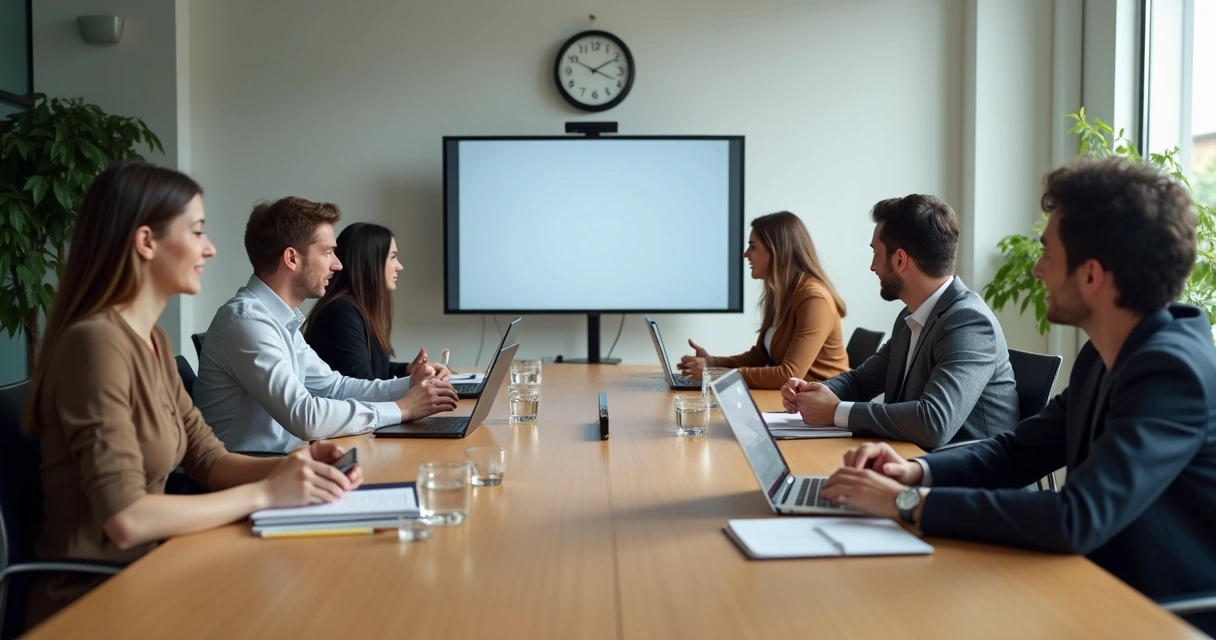 Equipo reunido en sala con atención plena 