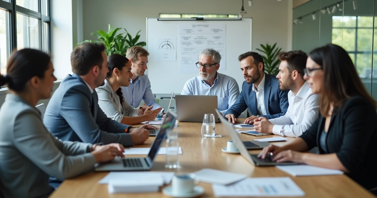 Personas en una oficina tomando una decisión juntos
