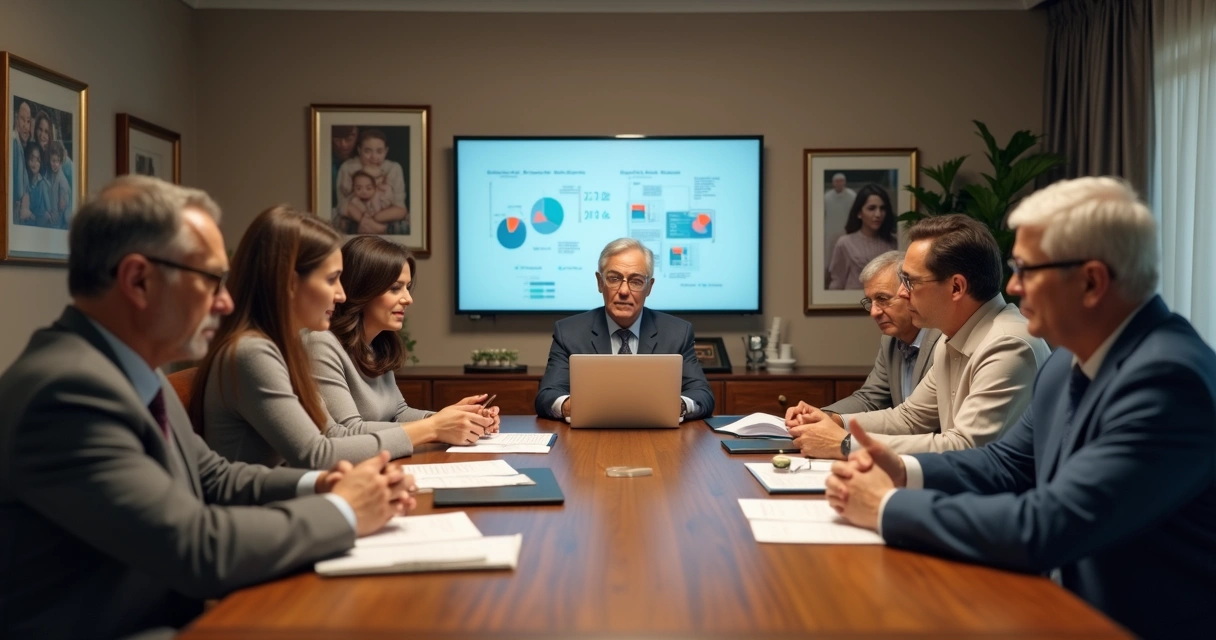 Reunión familiar y empresarial en la misma mesa