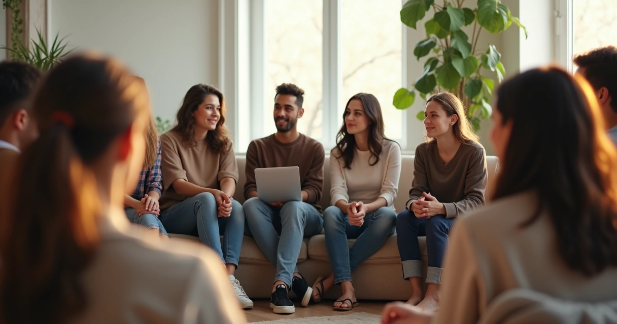 Grupo dialogando de manera abierta e inclusiva