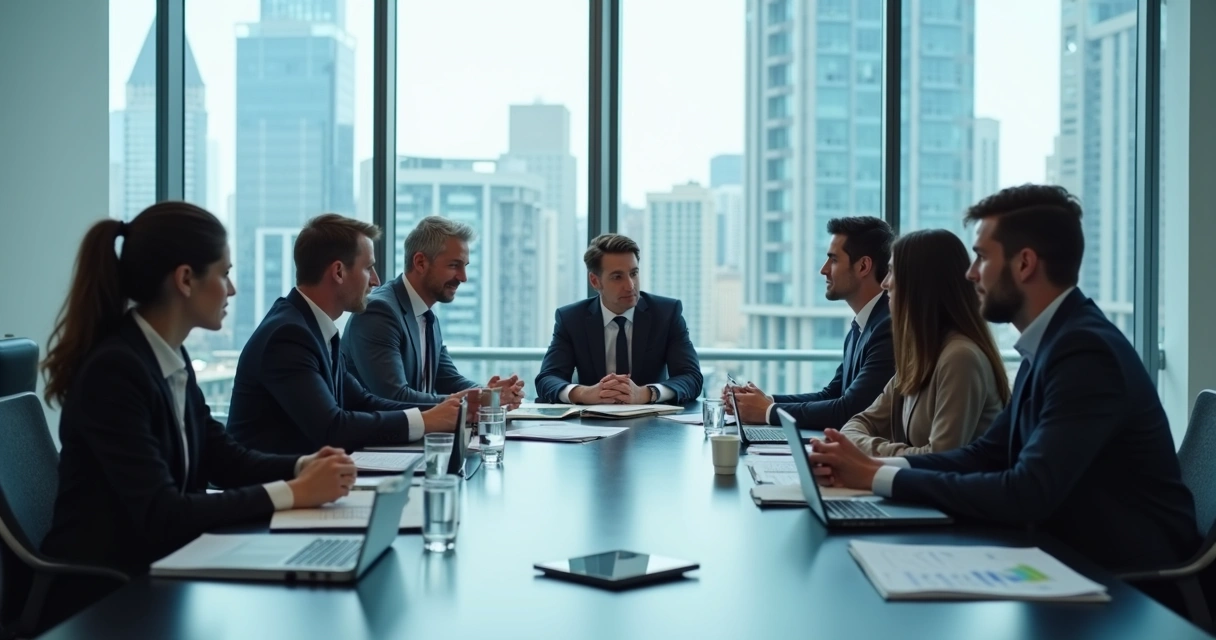 Reunión de integración entre equipos de dos empresas