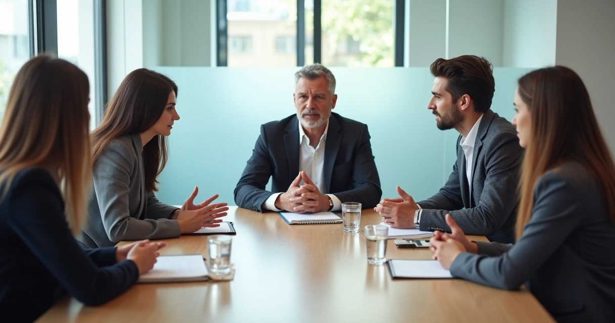 Equipo reunido en conversación de reparación y escucha 