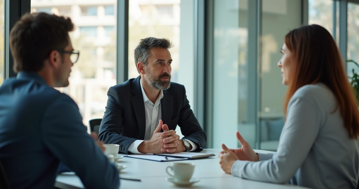 Personas en reunión mientras una voz queda ignorada 