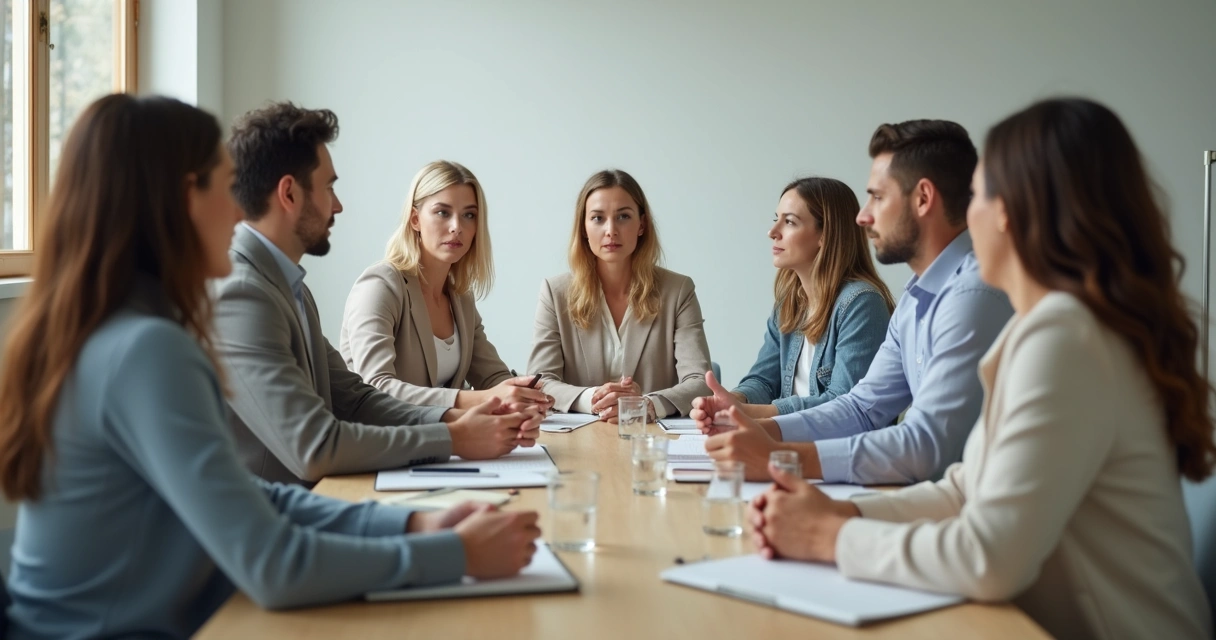 Reunión de trabajo con una persona ignorada al hablar