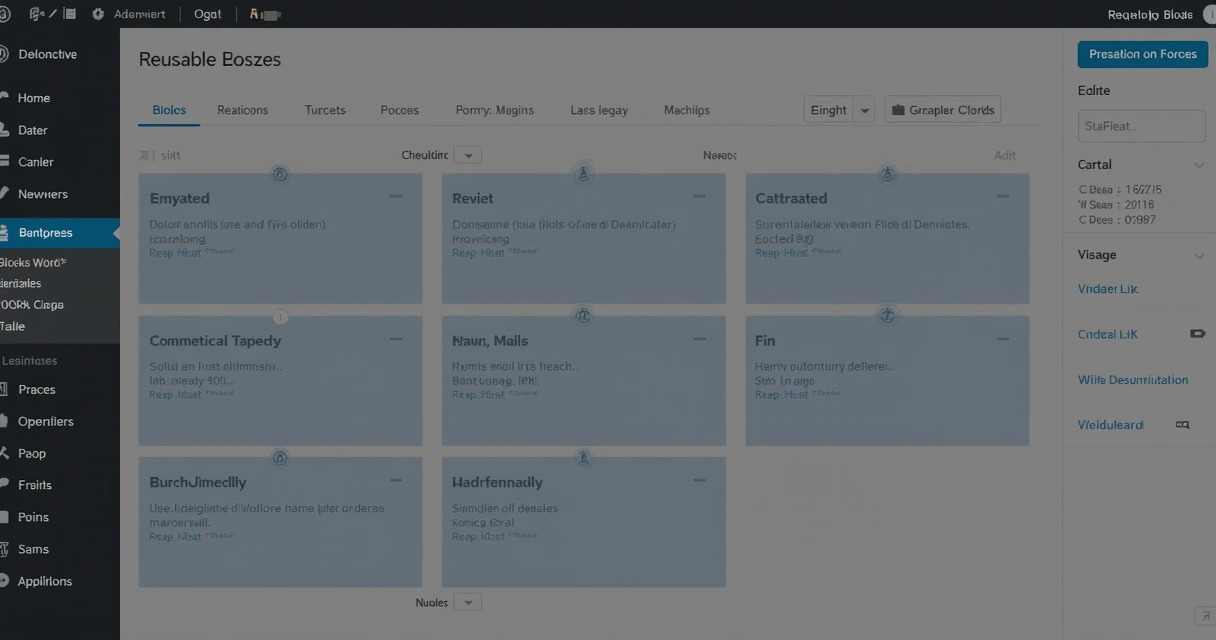 List of reusable blocks in WordPress block editor 