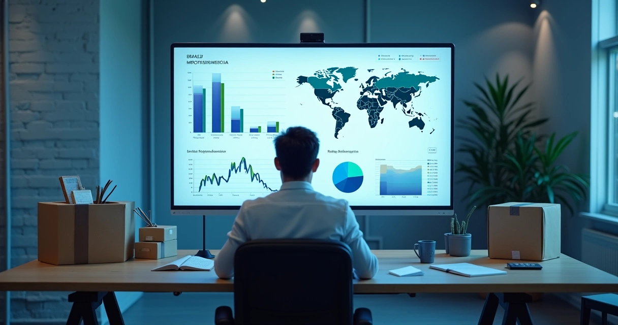 Revendedor analisando painel de dados de importação 