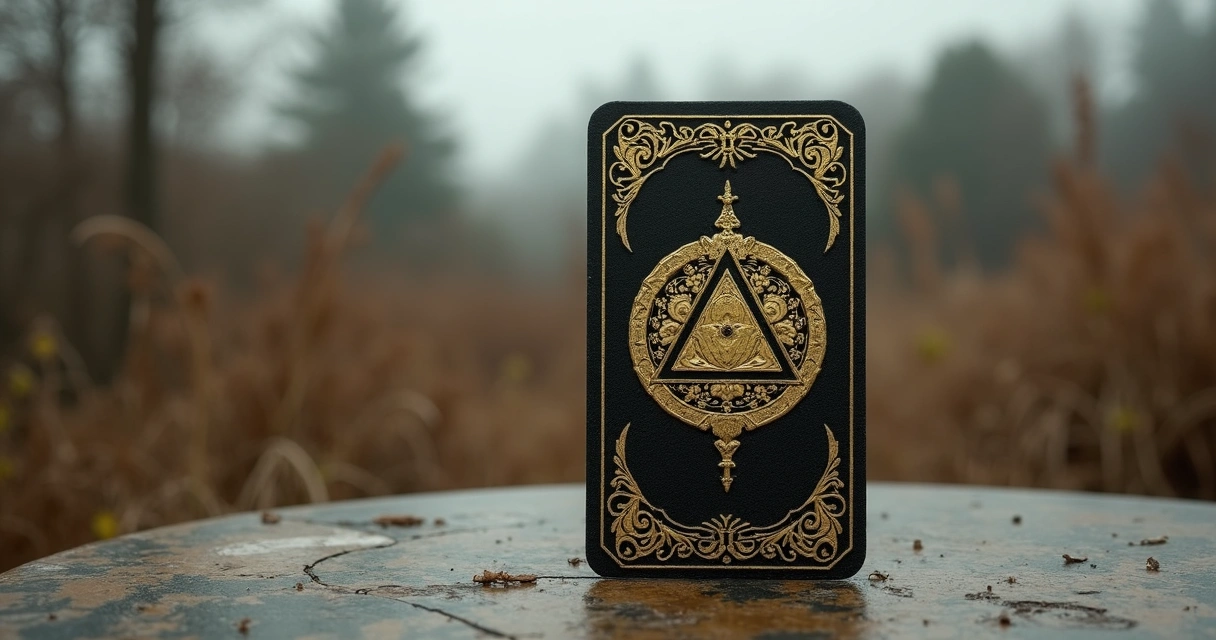 Reversed Ace of Pentacles with wilted garden 