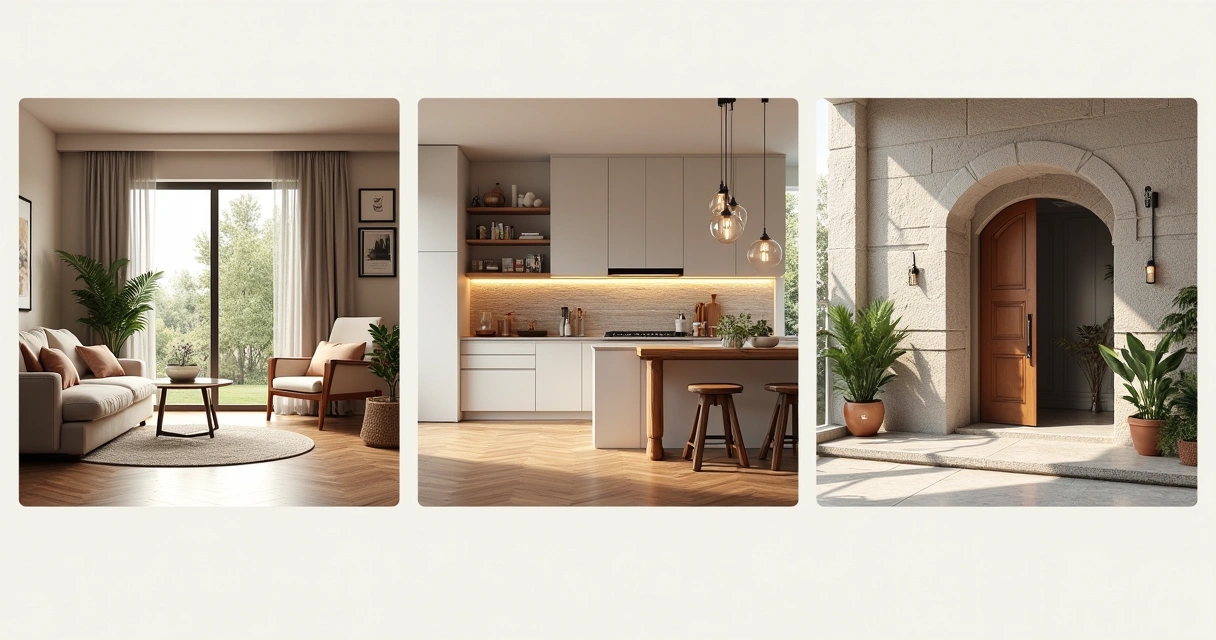 Ambientes residenciais com diferentes tipos de revestimentos aplicada pela Dekorando 