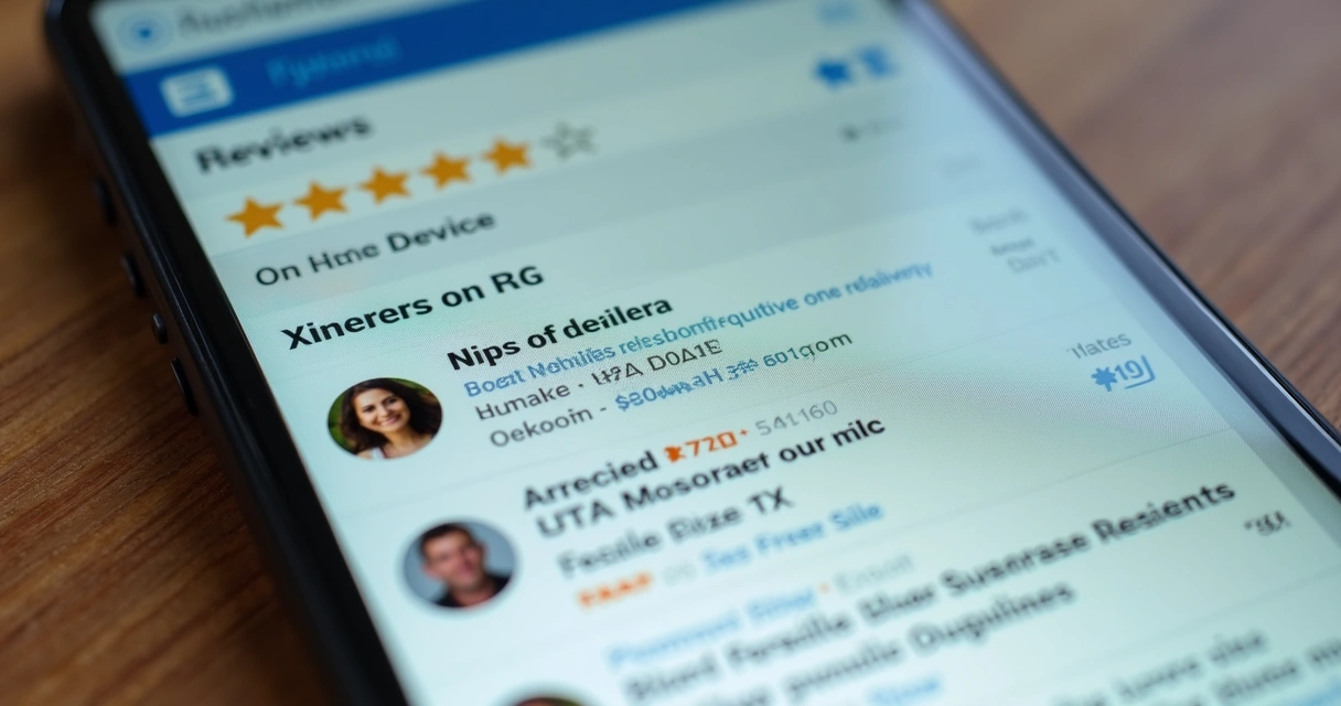 Tela com reviews de serviço HVAC 