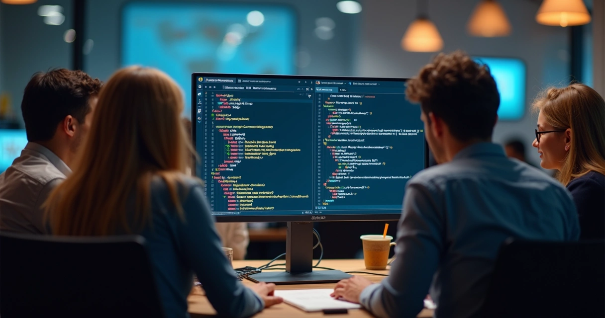 Revisão de pull request no GitHub em tela de computador 