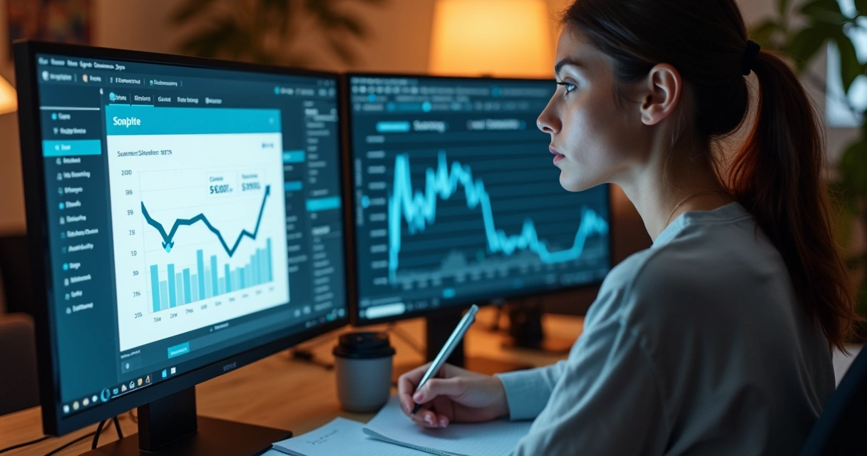 Análise de reajuste de preços em gráficos de computador 