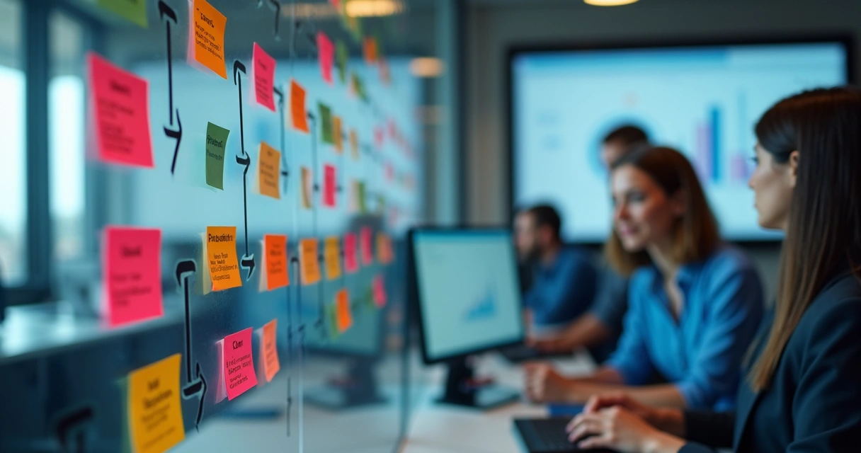 Quadro digital mostrando revisão e adaptação constante da jornada do cliente digital 