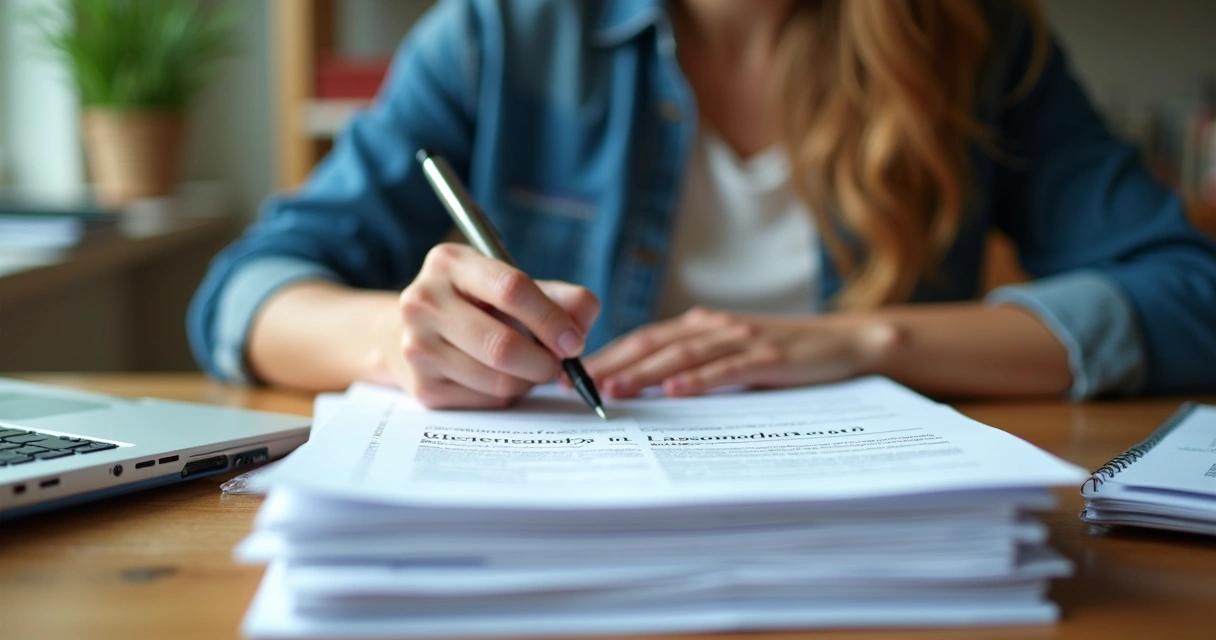 Educador revisando atentamente plano de aula criado por IA 