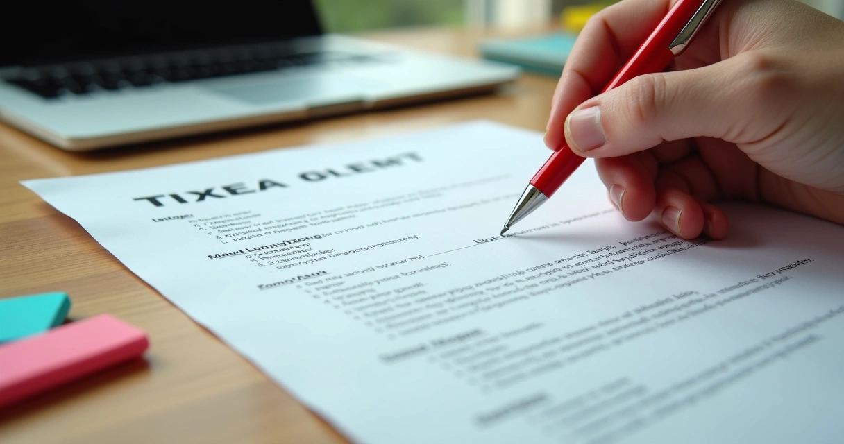 Pessoa revisando roteiro de vídeo impresso 