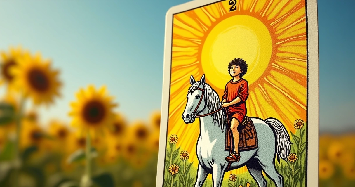 Classic Sun tarot card illustration 