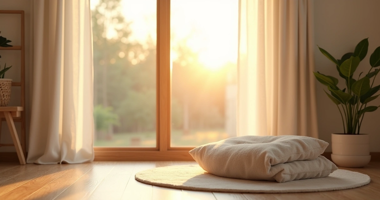Rincón tranquilo para meditar por la mañana