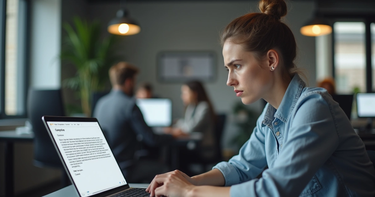 Lead ignorando mensagem impessoal em laptop 