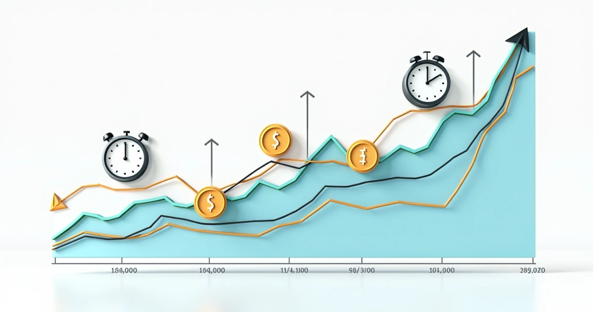 Ilustração mostrando duration, câmbio e juros em gráfico financeiro 
