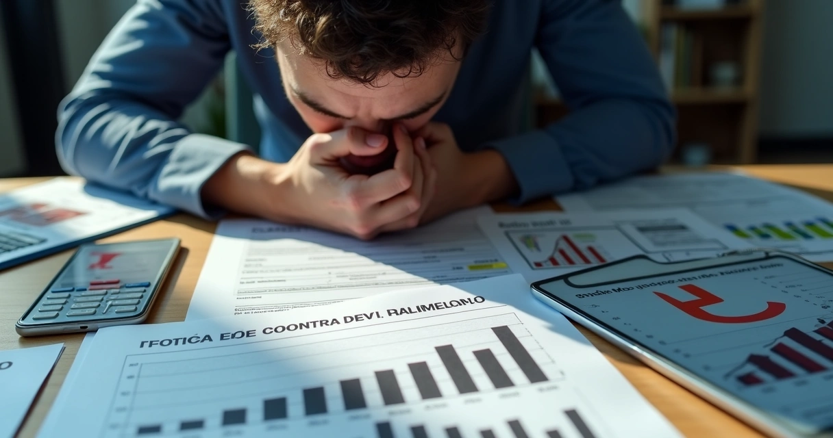 Pessoa preocupada analisando riscos de não impugnar edital 